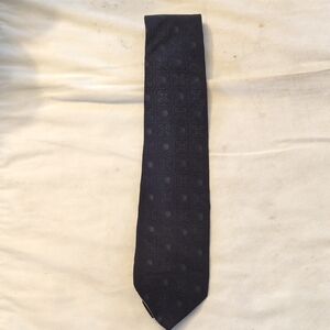 JM Collection Black Woven Geometric Men's Tie